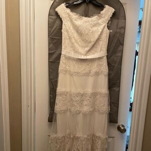 Pearl wedding dress. Bought at Nordstrom this year.  Worn to wedding in June.